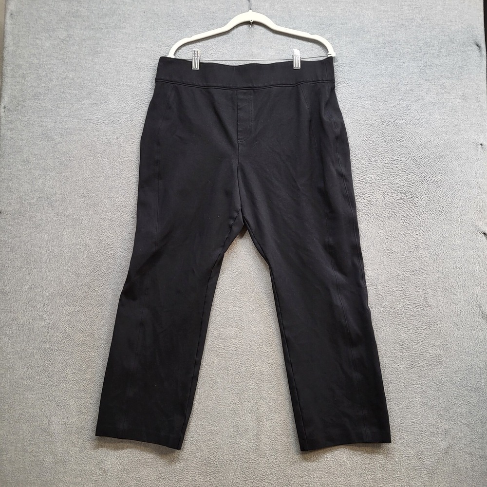 Spanx Women Pants 1X Black‎ Chino Stretch Pull On High Waist